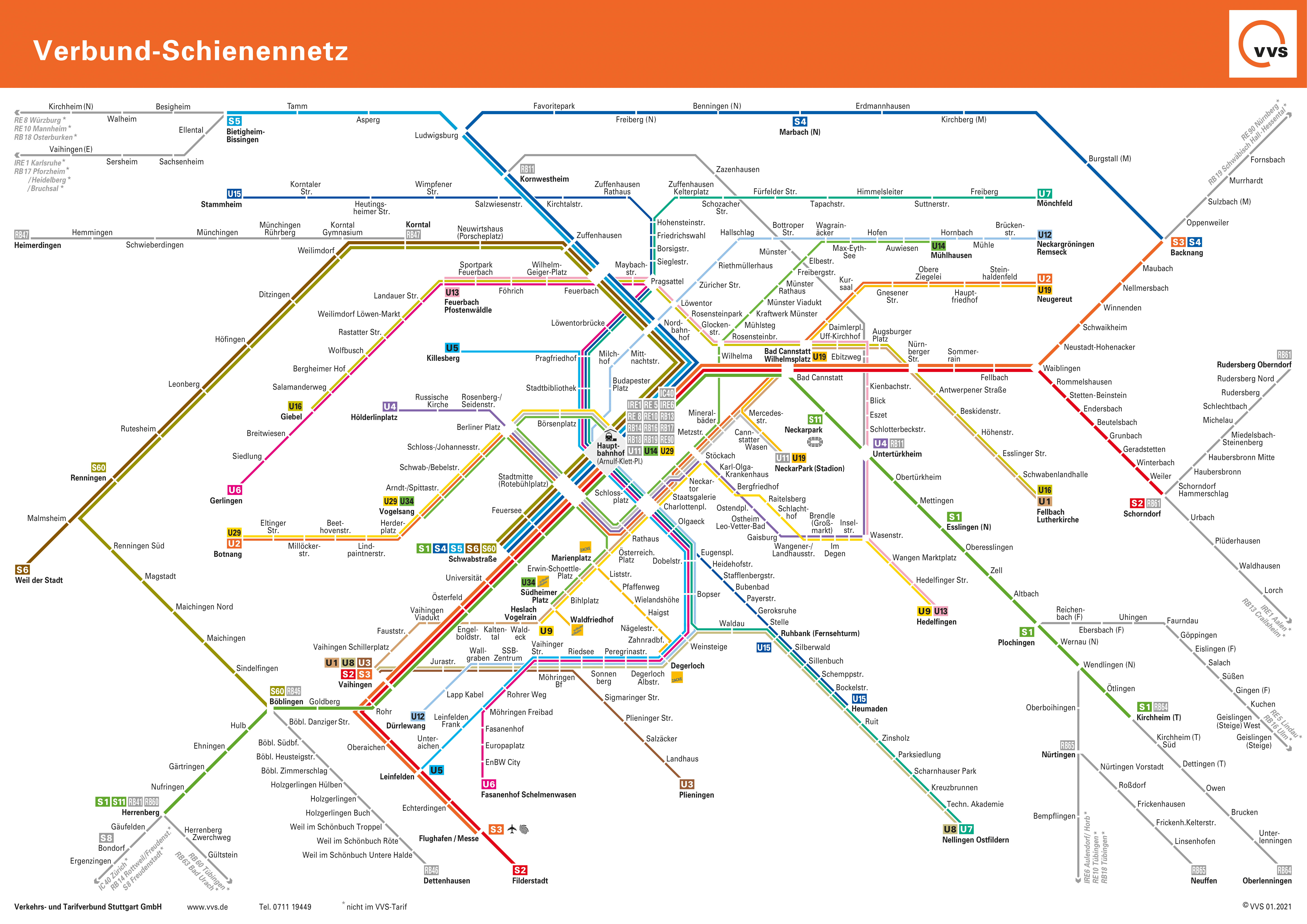 VVS Verbund Schienennetzplan
